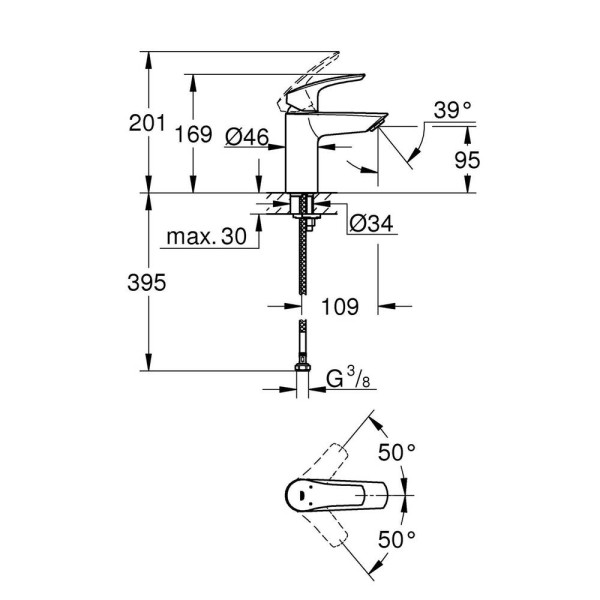 Змішувач для раковини Grohe Eurosmart 32467003