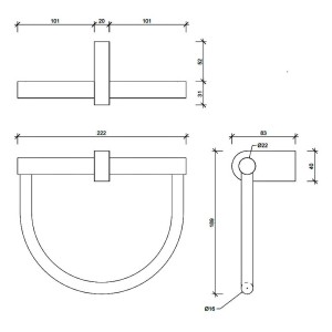 Тримач для рушників Decor Walther Century HTR 0585317 темна бронза матовий