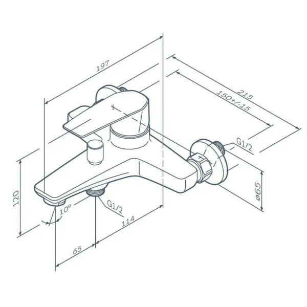 Змішувач для ванни АМ.РМ Gem F90E10000