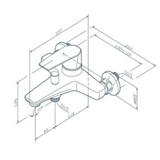 Змішувач для ванни АМ.РМ Gem F90E10022 чорний
