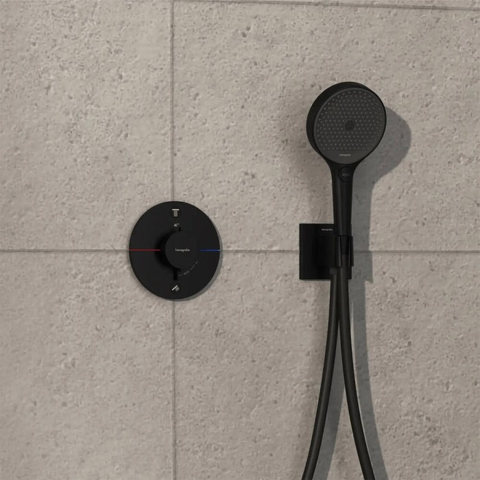 Зовнішня частина термостата на 2 споживачі, чорний матовий Hansgrohe ShowerSelect Comfort S 15554670
