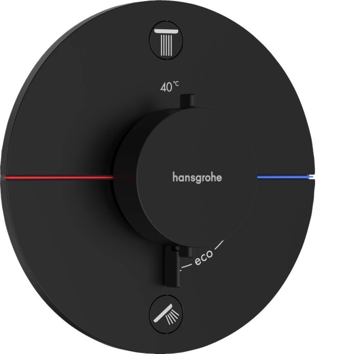 Зовнішня частина термостата на 2 споживачі, чорний матовий Hansgrohe ShowerSelect Comfort S 15554670
