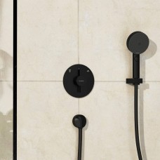 Змішувач прихованого монтажу для душу Hansgrohe DuoTurn S 75418670 на 2 споживачі, чорний матовий (зовнішня частина)