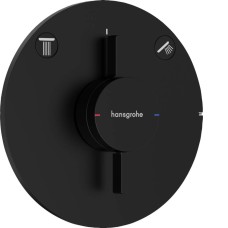 Змішувач прихованого монтажу для душу Hansgrohe DuoTurn S 75418670 на 2 споживачі, чорний матовий (зовнішня частина)