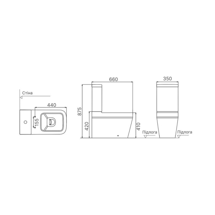 Унітаз-компакт Devit Optima 3110140 безобідковий з кришкою Soft-Close
