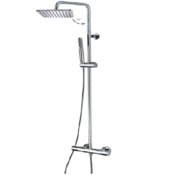 Душова система Bossini COSMO L10103 030 з термастатом, верхнім та ручним душем зі шлангом, хром