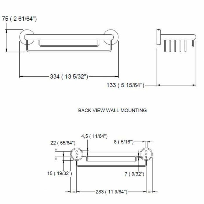 Полиця-кошик для душу GENWEC Nimbus GW05 75 04 03 чорний матовий