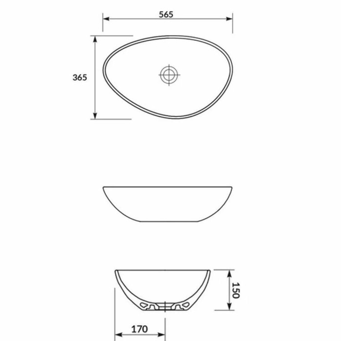 Раковина Cersanit Moduo CCWT1000706401 56,5х36,5 см на стільницю
