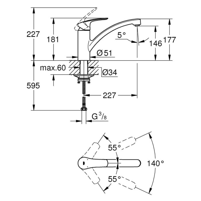 Змішувач для кухні Grohe Eurosmart New З33281003