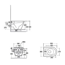 Унітаз підвісний RAK Ceramics FEELING RSTSC3901504 + RST23504A безобідковий із сидінням Soft Close