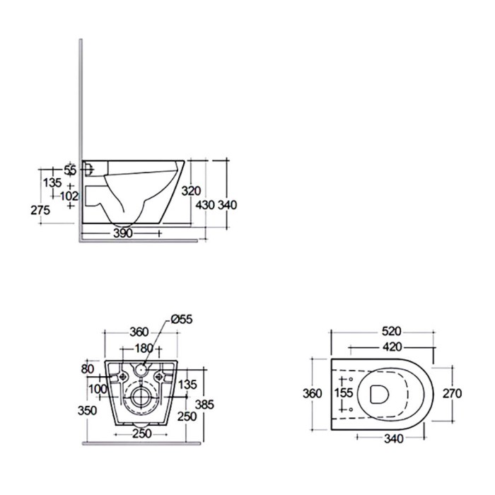 Унітаз підвісний RAK Ceramics FEELING RSTSC3901504 + RST23504A безобідковий із сидінням Soft Close