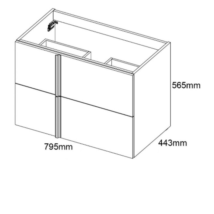 Тумба Royo Onix C0075458 80 см з раковиною Slim, cірий цемент Тумба Royo Onix C0075458 80 см з раковиною Slim, cірий цемент