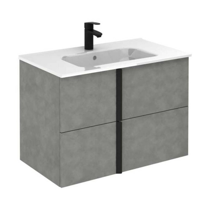 Тумба Royo Onix C0075458 80 см з раковиною Slim, cірий цемент Тумба Royo Onix C0075458 80 см з раковиною Slim, cірий цемент