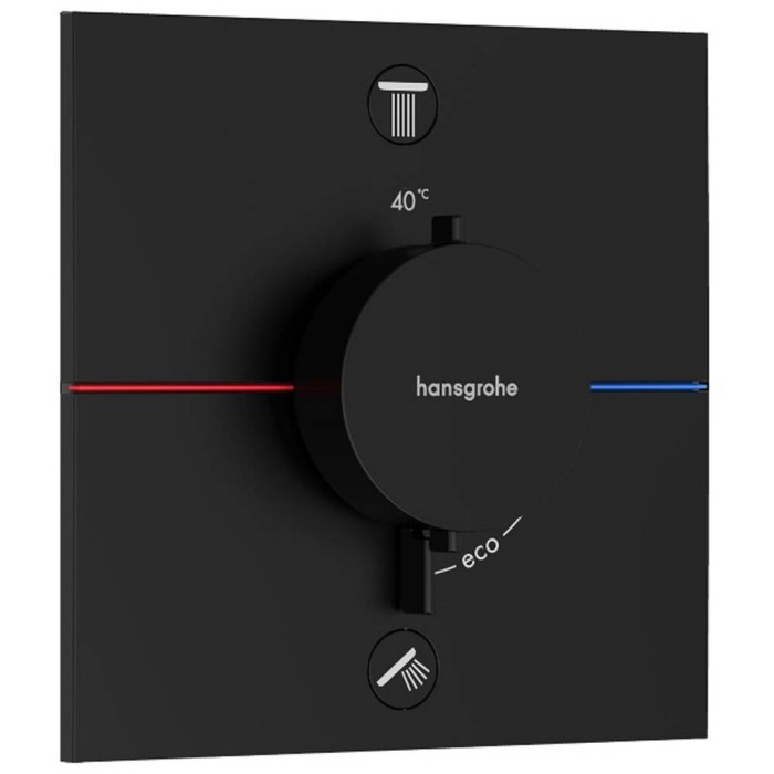 Змішувач прихованого монтажу для душу Hansgrohe Showerselect Comfort E 15572670 з термостатом, зовнішня частина, чорний матовий