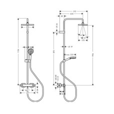 Душова система Hansgrohe Vernis Shape 26097670 з термостатом, чорний матовий