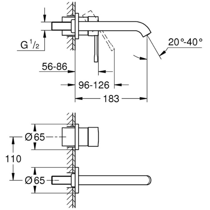 Змішувач прихованого монтажу для раковини Grohe Essence New 29192001 хром