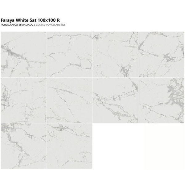 Керамограніт Almera Ceramica (Spain) P.E. Faraya White Sat Rect 100х100 См