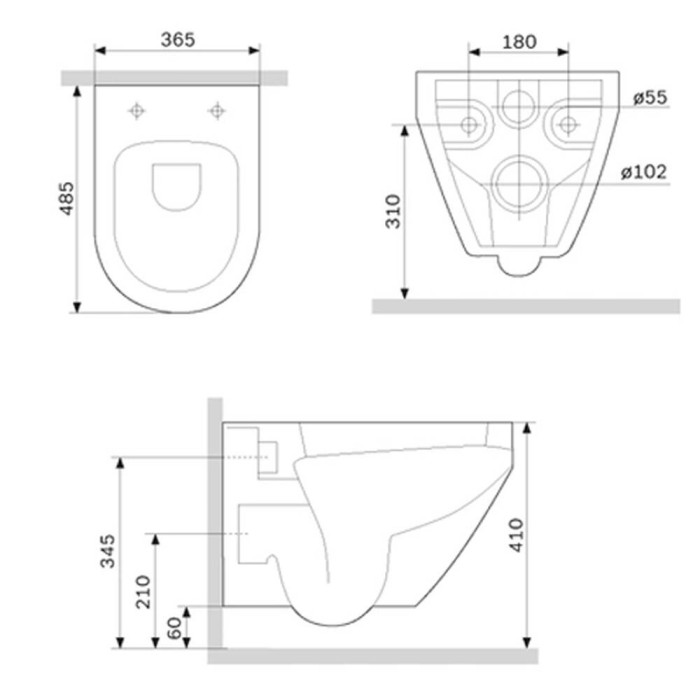 Унітаз підвісний Am.Pm Spirit C701700MBSC FlashClean з сидінням SoftClose, чорний матовий
