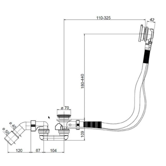 Сифон для ванни Villeroy&Boch Subway U90960461 хром