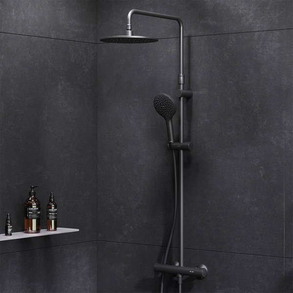 Душова система AM.PM Like F0780422 ShowerSpot з термостатом, чорний матовий