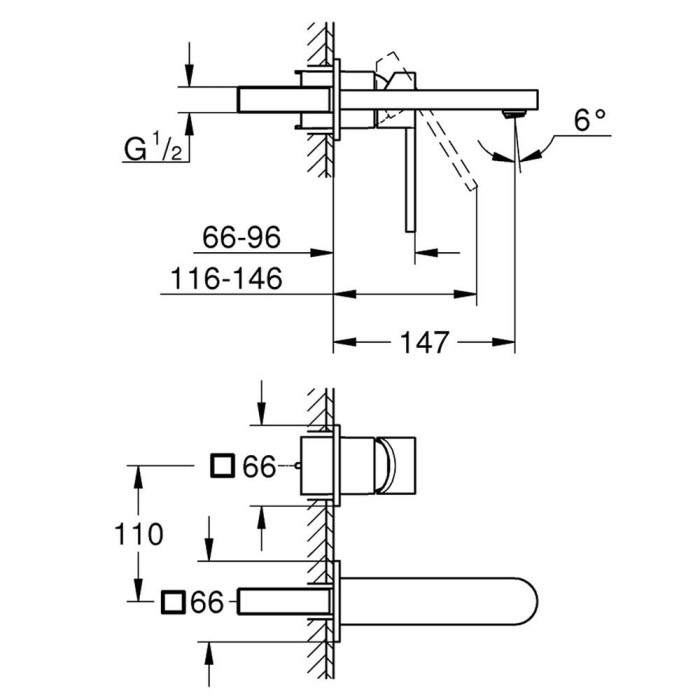 Змішувач прихованого монтажу для раковини Grohe Plus 29303DC3 M-розмір, суперсталь