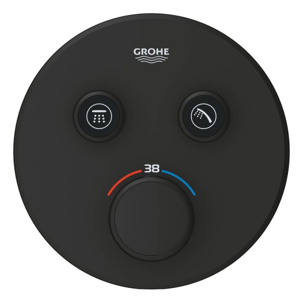 Змішувач прихованого монтажу для душу Grohe Grohtherm SmartControl 29507KF0 з термостатом, на 2 споживачі, чорний