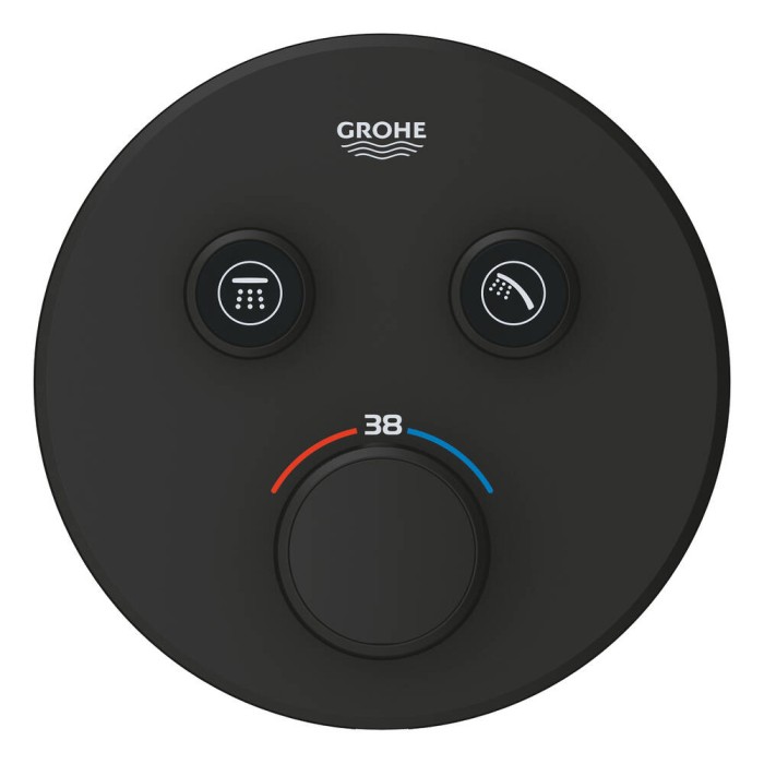 Змішувач прихованого монтажу для душу Grohe Grohtherm SmartControl 29507KF0 з термостатом, на 2 споживачі, чорний
