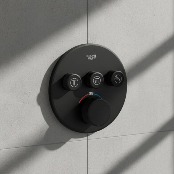Змішувач прихованого монтажу Grohe SmartControl 29508KF0 з термостатом (зовнішня частина) чорний