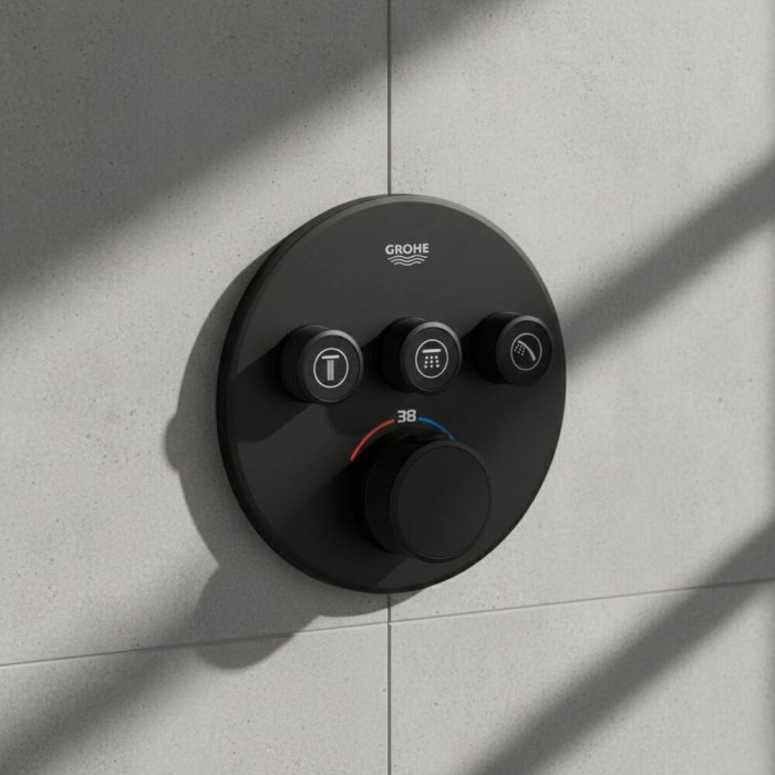 Змішувач прихованого монтажу Grohe SmartControl 29508KF0 з термостатом (зовнішня частина) чорний