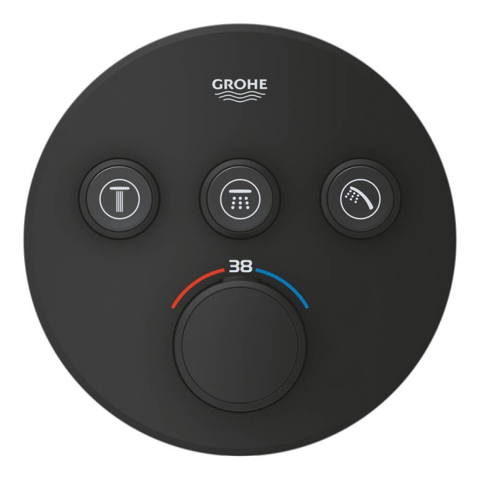 Змішувач прихованого монтажу Grohe SmartControl 29508KF0 з термостатом (зовнішня частина) чорний