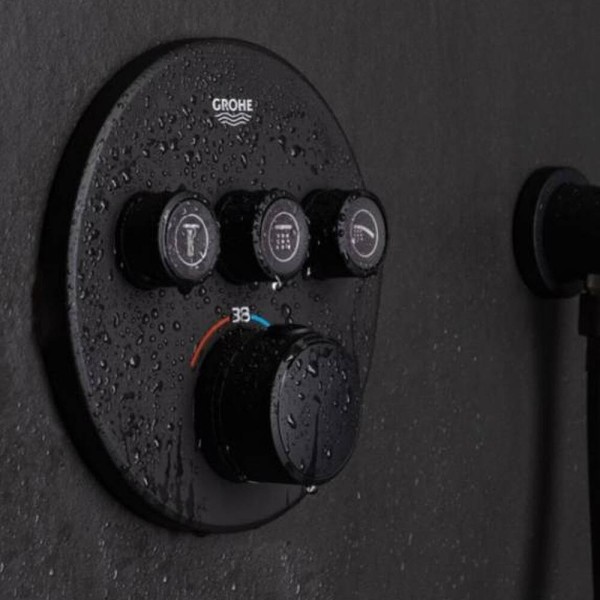 Змішувач прихованого монтажу Grohe SmartControl 29508KF0 з термостатом (зовнішня частина) чорний
