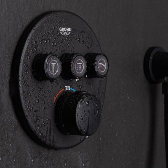 Змішувач прихованого монтажу Grohe SmartControl 29508KF0 з термостатом (зовнішня частина) чорний