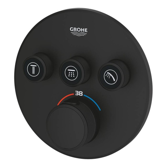 Змішувач прихованого монтажу Grohe SmartControl 29508KF0 з термостатом (зовнішня частина) чорний