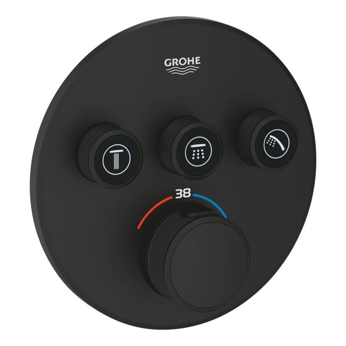 Змішувач прихованого монтажу Grohe SmartControl 29508KF0 з термостатом (зовнішня частина) чорний