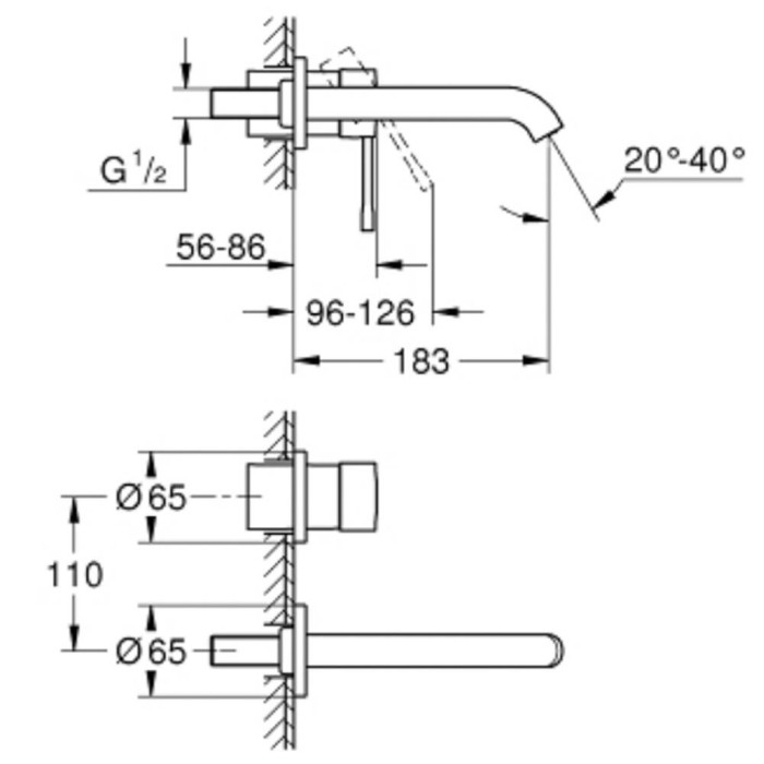 Змішувач прихованого монтажу для раковини Grohe Essence New 29192DA1 золото