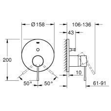 Змішувач прихованого монтажу для ванни/душу Grohe Essence 24167DA1 теплий захід сонця (рожеве золото)
