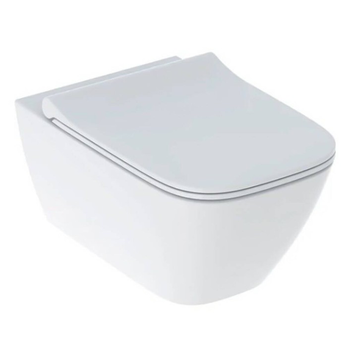 Унітаз підвісний Geberit Smyle Square 500.685.01.1 Rimfree, із сидінням Soft Close (Sandwich)