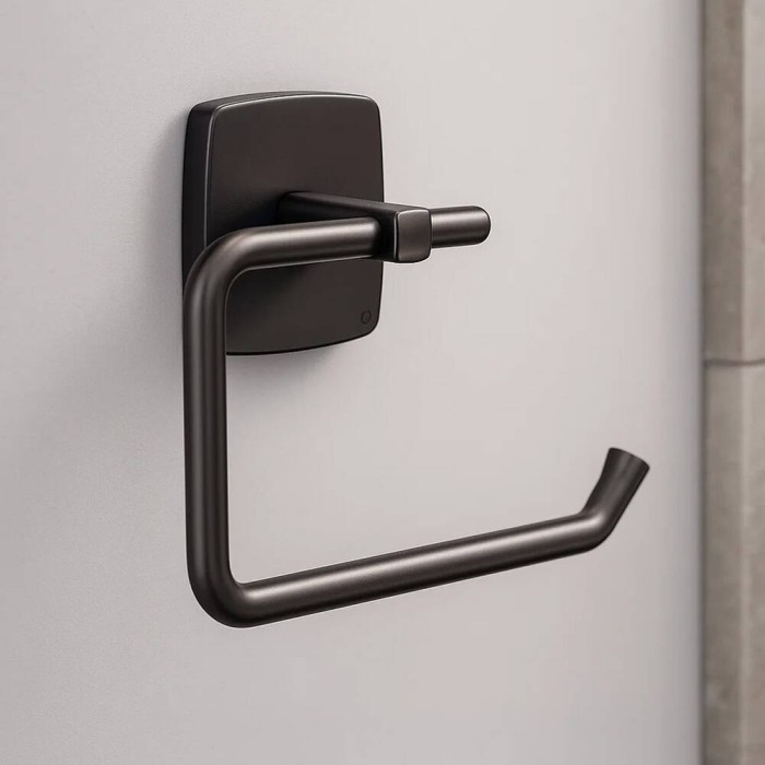 Тримач для туалетного паперу Am.Pm Gem A9034122 без кришки чорний мат