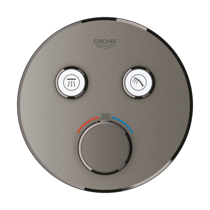 Змішувач прихованого монтажу для душу Grohe Grohtherm SmartControl 29119AL0 з термостатом на 2 виходи, графіт Змішувач прихованого монтажу для душу Grohe Grohtherm SmartControl 29119AL0 з термостатом на 2 виходи, графіт
