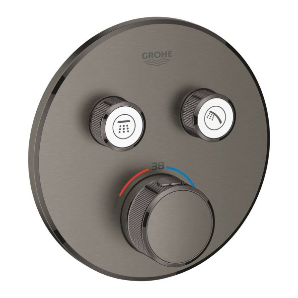Змішувач прихованого монтажу для душу Grohe Grohtherm SmartControl 29119AL0 з термостатом на 2 виходи, графіт
