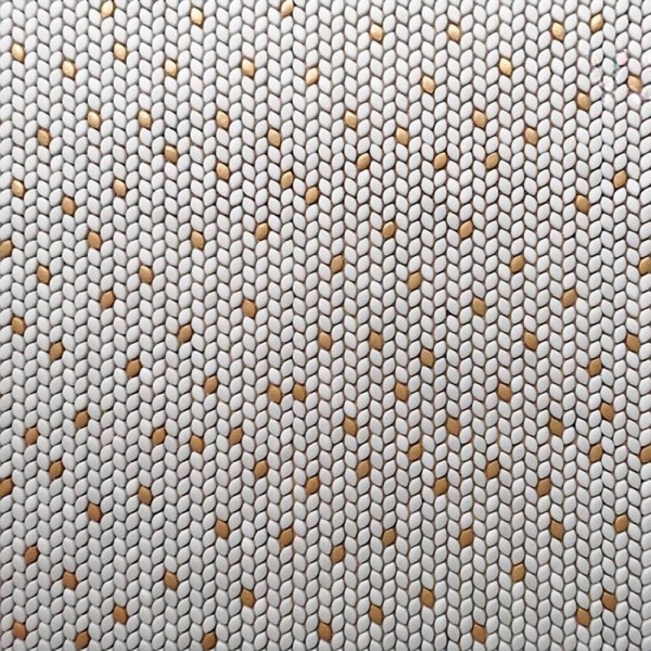 Мозаїка Mozaico De Lux V-Mos VJB-212 Super White+Gold 29,7х31,5 см
