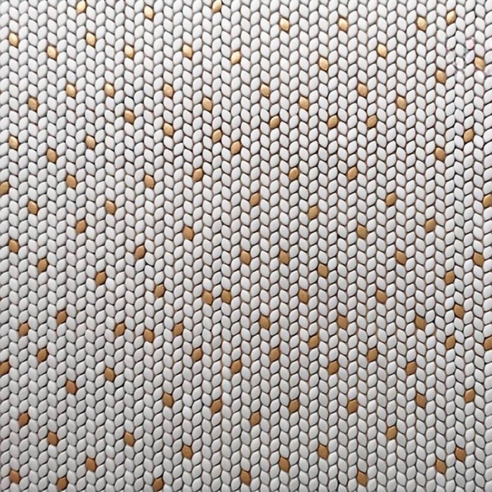 Мозаїка Mozaico De Lux V-Mos VJB-212 Super White+Gold 29,7х31,5 см