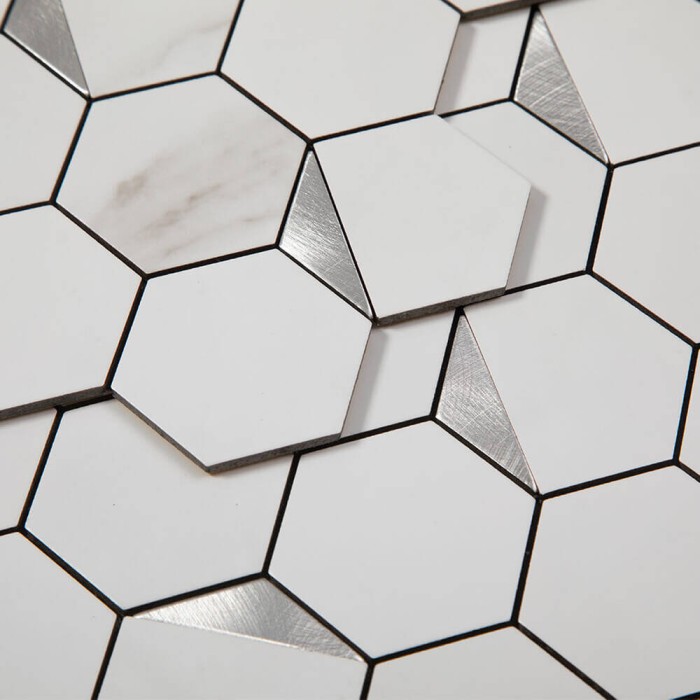 Мозаїка Mozaico De Lux Cl-Mos CCLAYRK23022 Super White Metal 30х29,8 см