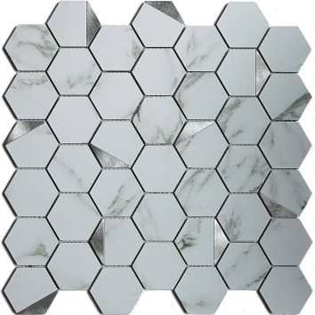 Мозаїка Mozaico De Lux Cl-Mos CCLAYRK23022 Super White Metal 30х29,8 см