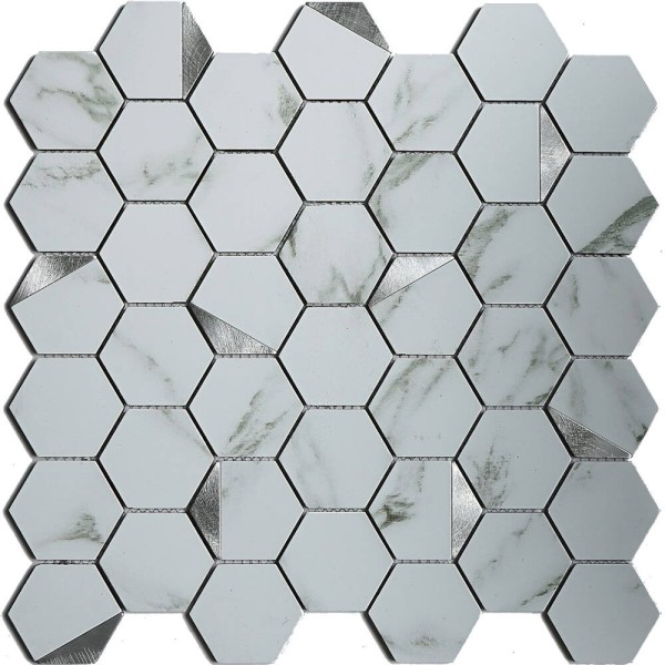 Мозаїка Mozaico De Lux Cl-Mos CCLAYRK23022 Super White Metal 30х29,8 см