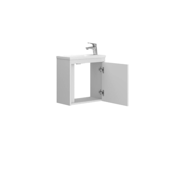 Тумба з раковиною Devit Small 063050W, 50 см, білий глянець