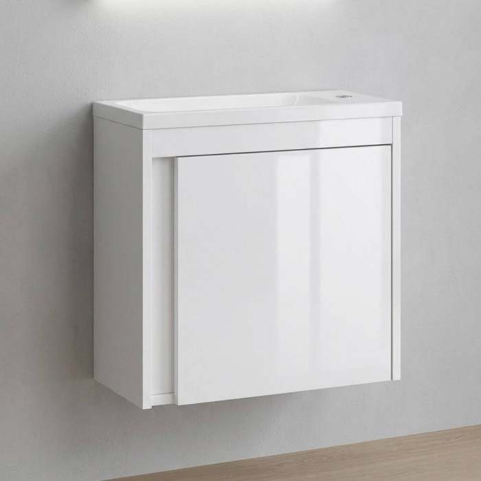Тумба з раковиною Devit Small 063050W, 50 см, білий глянець