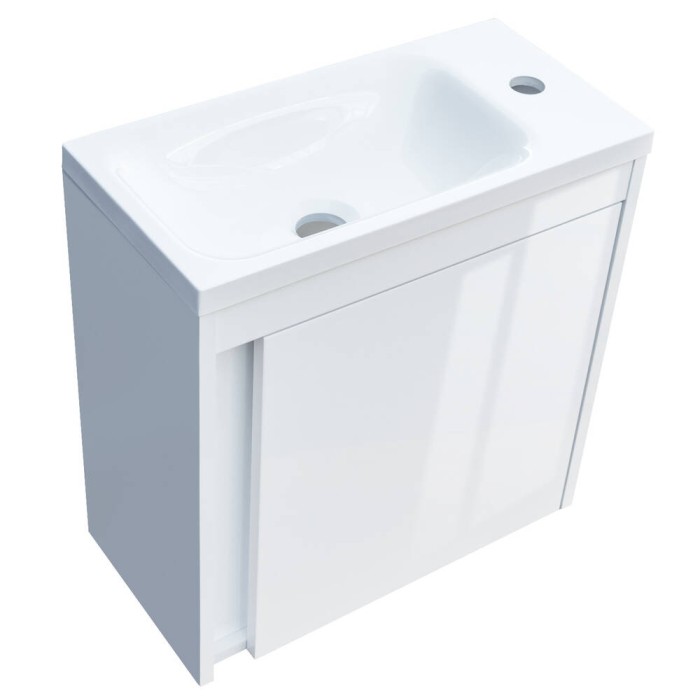 Тумба з раковиною Devit Small 063050W, 50 см, білий глянець