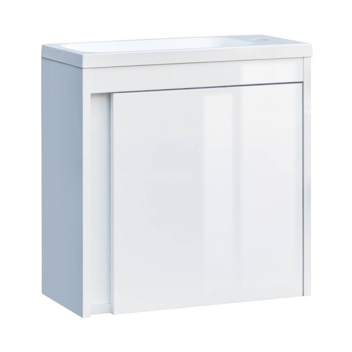 Тумба з раковиною Devit Small 063050W, 50 см, білий глянець