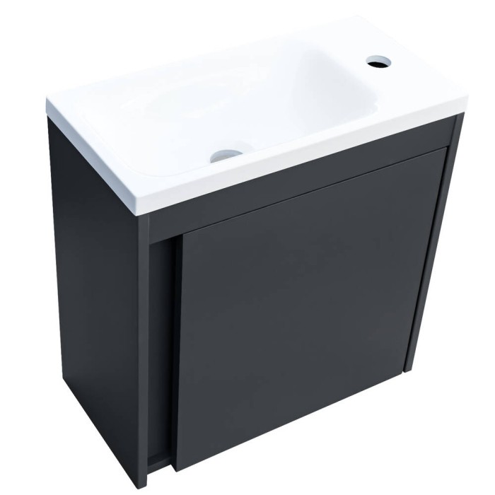 Тумба з раковиною Devit Small 063050A, 50 см, антрацит